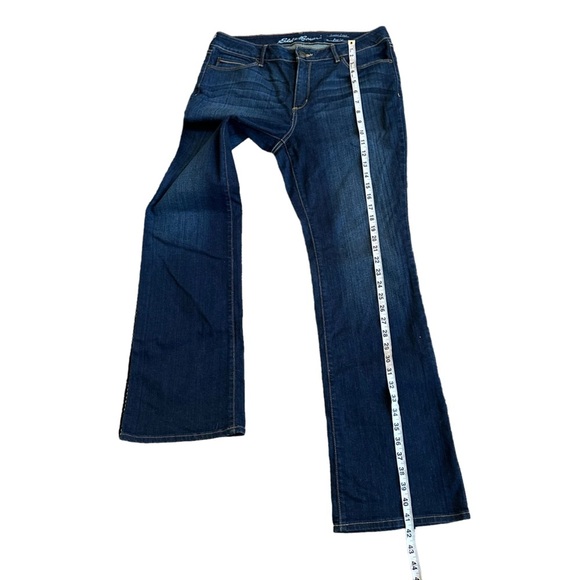 Eddie Bauer Women's Slightly Curvy Boot Cut Stretchy Dark Wash Jeans Size:12 - Picture 10 of 11